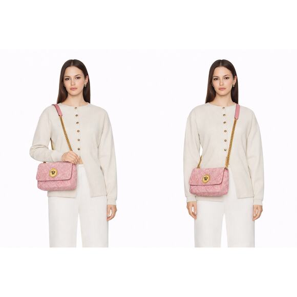 Versace Pink Quilted Shoulder Bag with Gold Chain - Picture 4 of 10